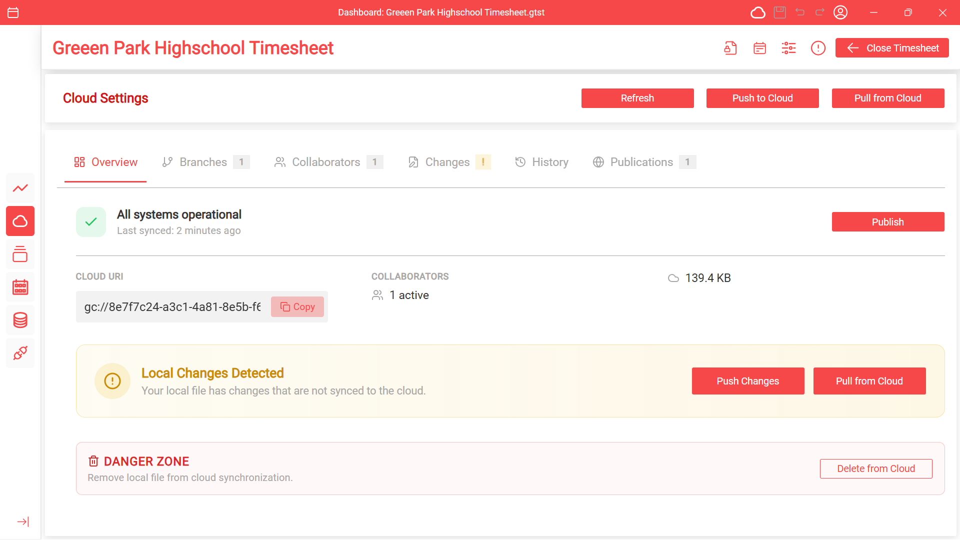Overview tab with yellow status